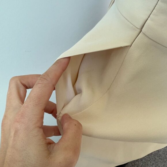 J. Crew Dress 100% Silk Drop Waist Faux Wrap Cream Sz 2 Holiday Minimalist - Picture 6 of 8